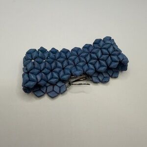Handcrafted Cobalt Blue Geometric Beaded Bracelet